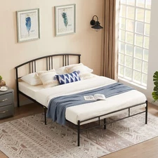 Twin Full Queen Size Metal Bed Frame Heavy Duty Platform Bed Headboard No Noise