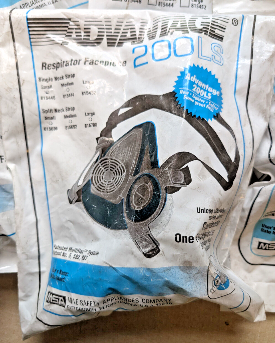 x5) MSA Advantage 200LS Half-Mask Respirator Facepiece Single