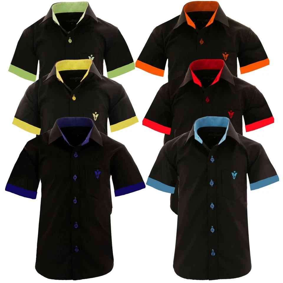 New GILLSONZ A40 Kinder Party Hemd freizeit Hemd Slimfit bügelleicht Gr.86-158
