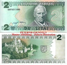 LITAUEN  Lithuania 2 Litas 1993 Unc P. 54   61250#❇️❇️