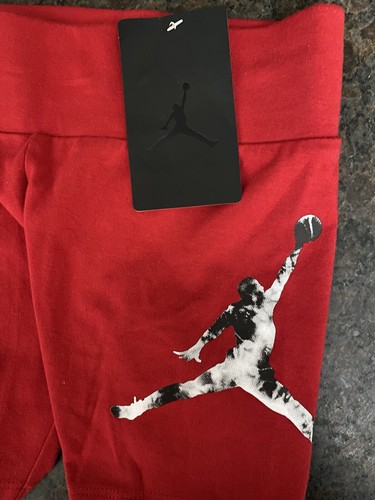 NWT Nike Jordan Red Gym Yoga Shorts Girls Large 6/7 45A765-R78 Free Shipping - Picture 3 of 5