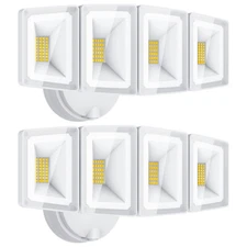 100W 4 Head LED Security Light 10000LM Exterior Flood Light 5000K Wall Switch