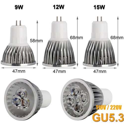 5x Led Spotlight Bulbs 9w 15w 3500k GU10 MR16 110v/220V Spot Bulb Lights 85-265V - Picture 6 of 18