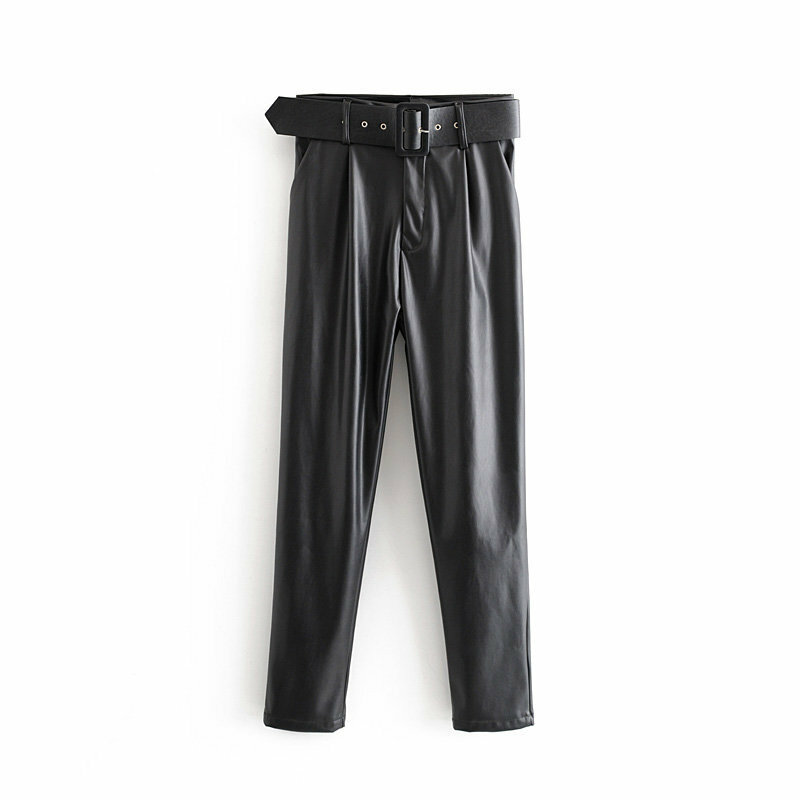 faux leather trousers zara