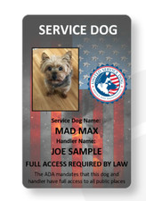 USA theme Service Dog/Emotional support/Therapy Dog ID card