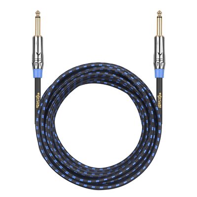 Clef Audio Labs Instrument Guitar Cable, 15ft - 1PK,  Blue Braided Jacket