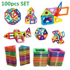 100stk Blocks Magnetic Building Kinder Spielz...