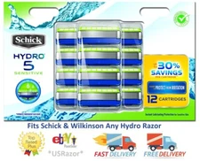 12 Schick Hydro 5 Sensitive Razor Blades Hydro5 Power Refill Cartridge Unboxed
