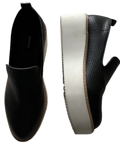 🆕 DKNY black leather shiny platform shoes | eBay display picture 1