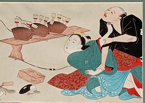 Juego de 2 grabados en madera japoneses eróticos suaves - Imagen 4 de 11