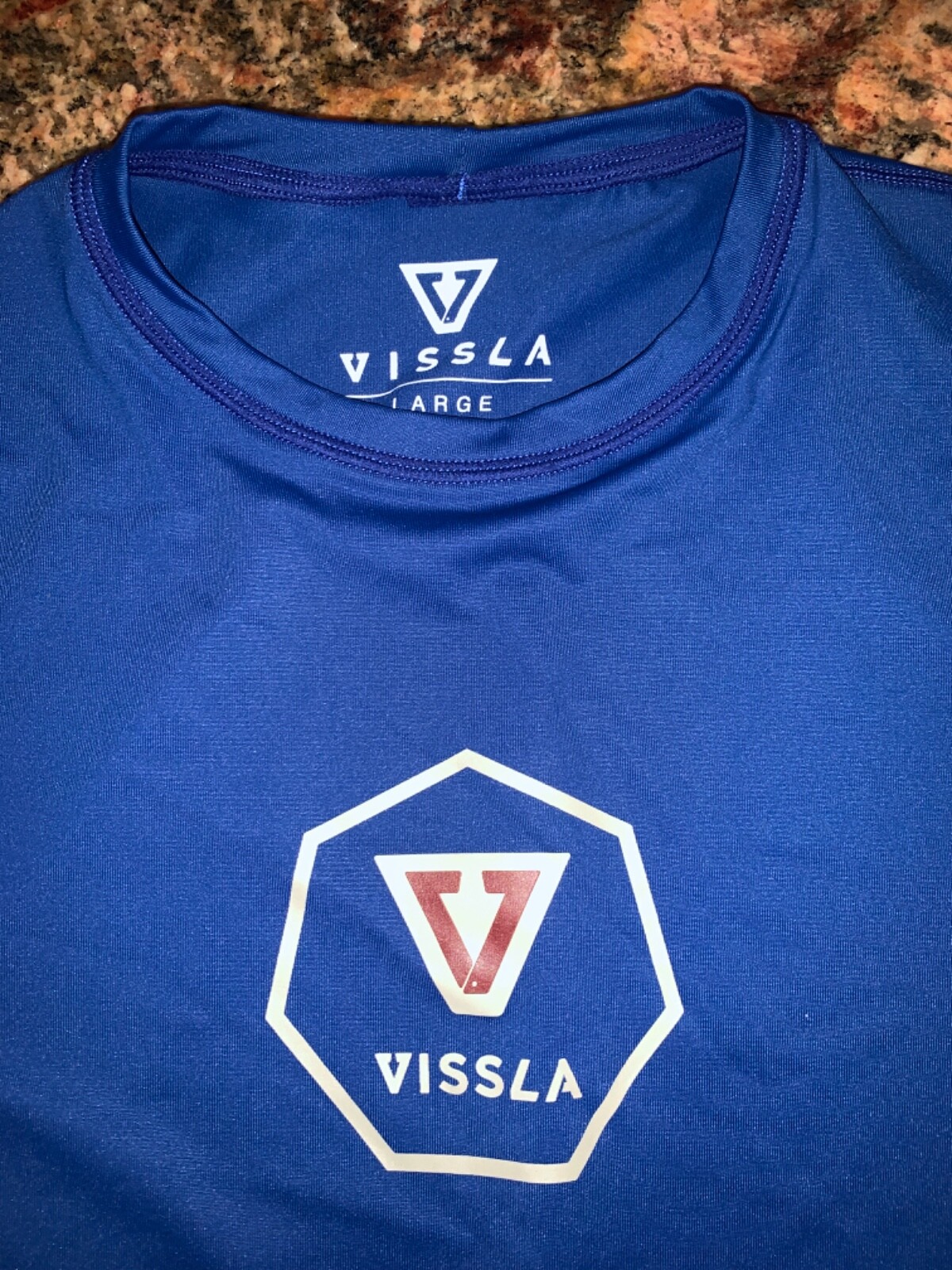 Camisa de entrenamiento atlética de surf grande para hombre VISSLA azul protección UVA/UVB.