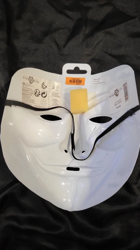 Nuevo WB V para Vendetta Máscara Adulto Hombre Guy Fawkes Halloween Disfraz Atraco de Dinero Foto 2 de 4