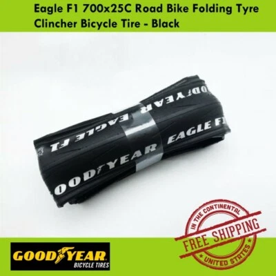 Goodyear Eagle F1 700x25C Road Bike Folding Tyre Clincher Bicycle Tire - Black