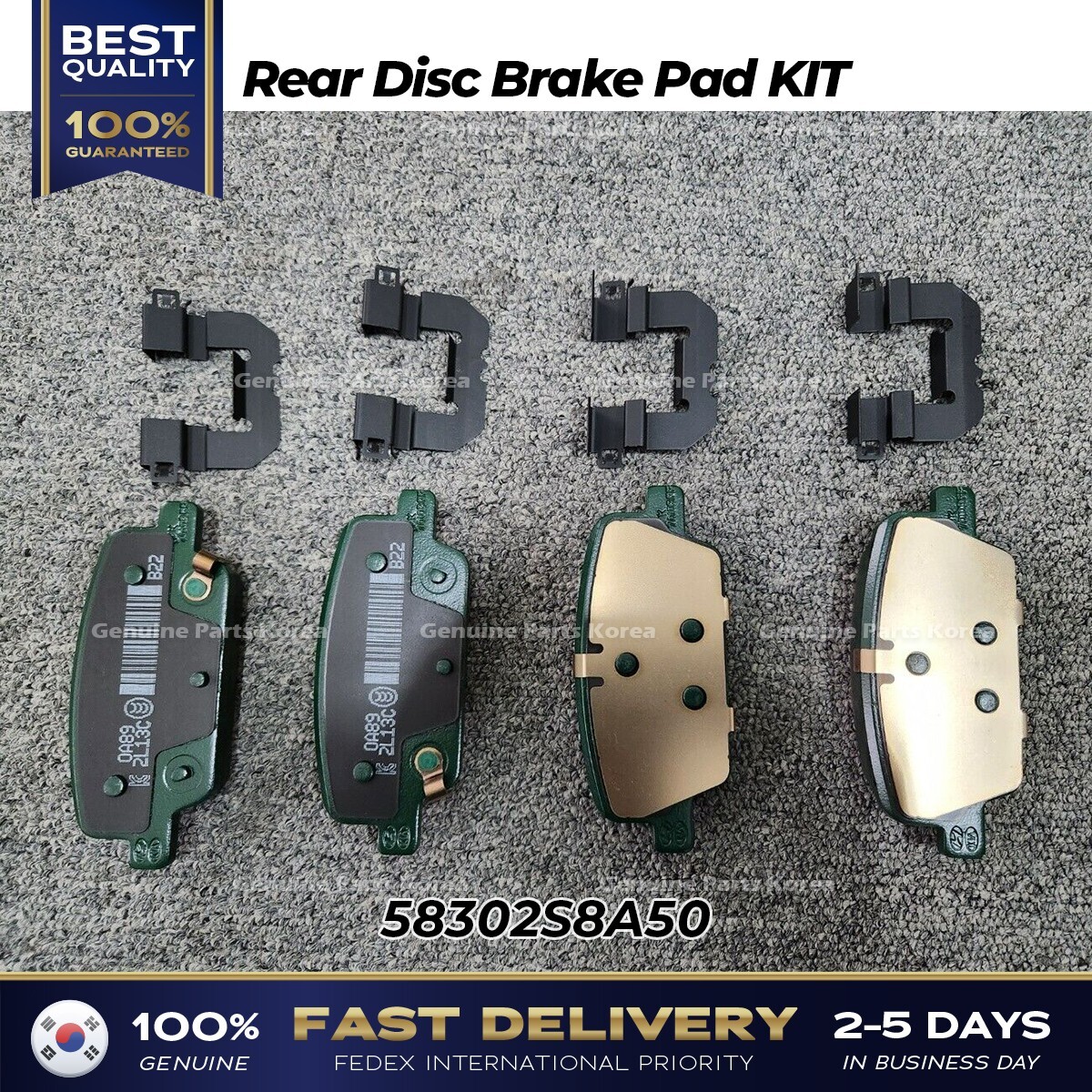 ⭐Genuine⭐ Rear Disc Brake Pad KIT 58302S8A50 for Hyundai