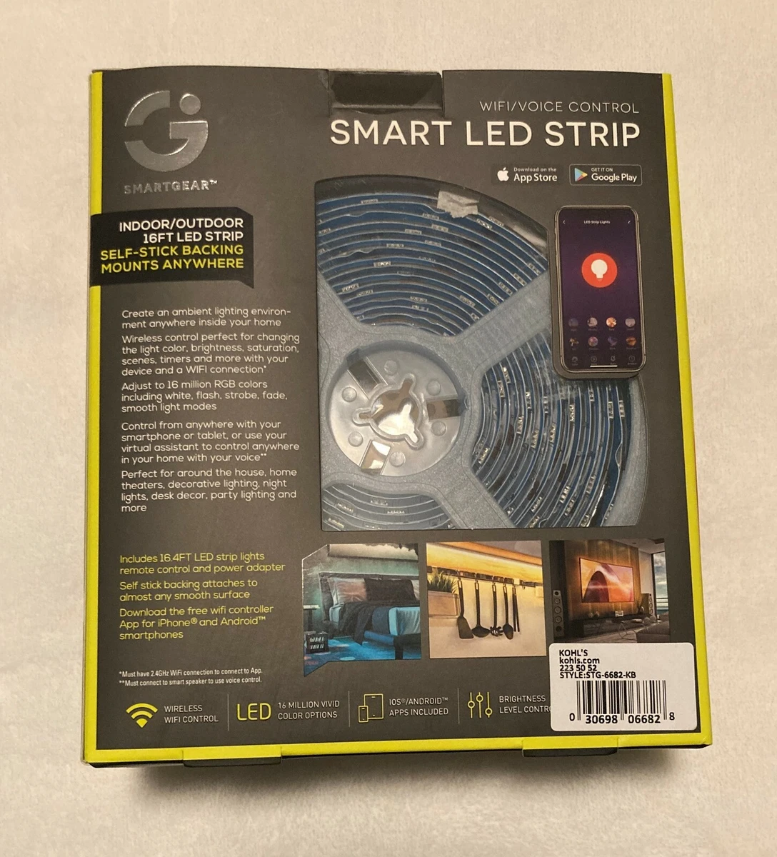 Smart Gear LED Light Strip 16.4 Feet Adhesive back WiFi Voice