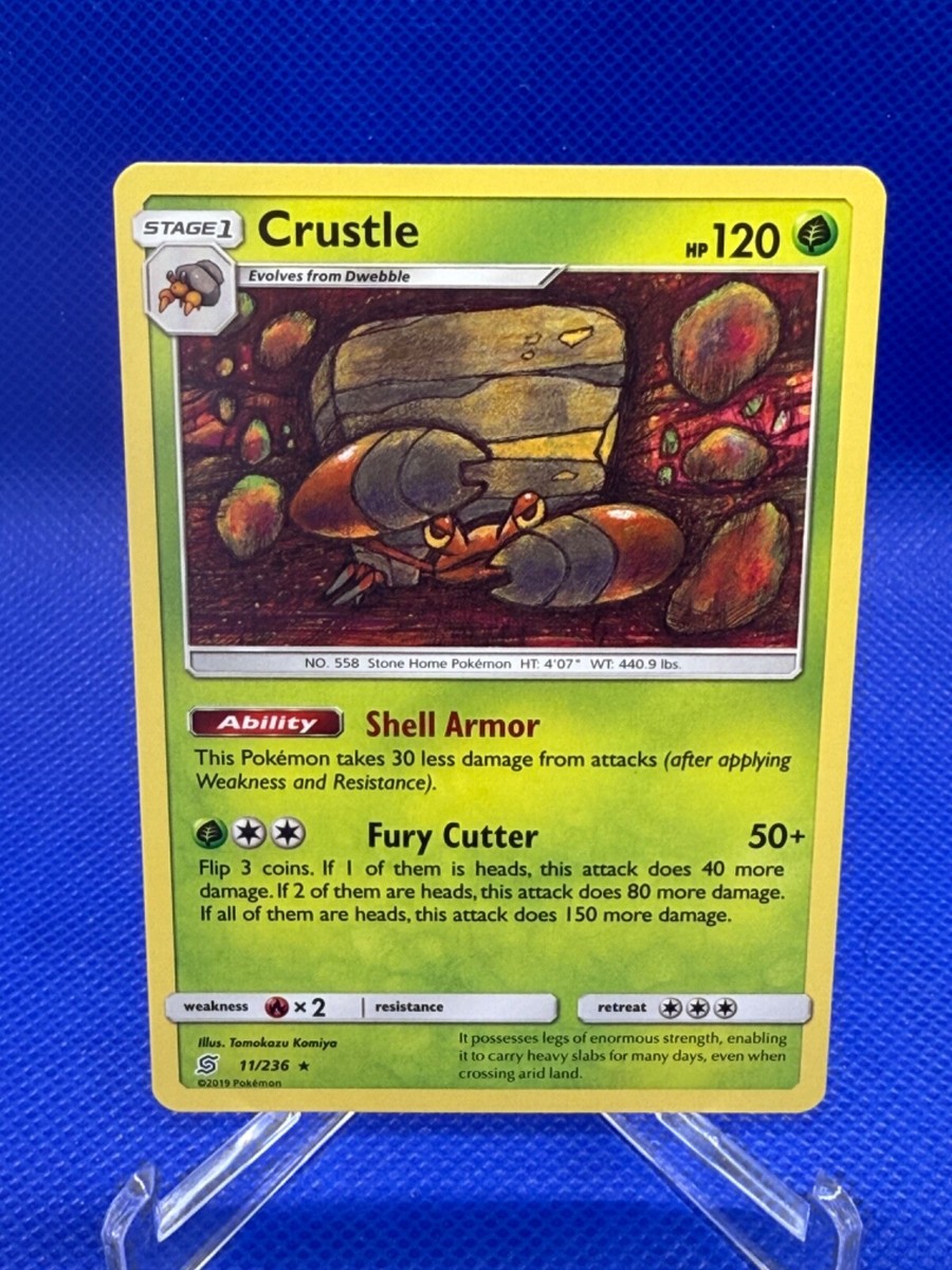 Pokemon Card - Sun & Moon Unified Minds 11/236 - CRUSTLE (rare) - NM/M |  eBay