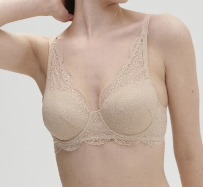 NEW Simone PERELE 'Karma' Triangle 3D Demi Bra 34 G Peau Rose #12V343 $110