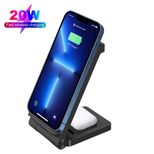 2in1 Wireless Charger Dock Stand For Air Pods 2 iPhone 14 Pro Max/13/12/11/XS/XR - Picture 14 of 36