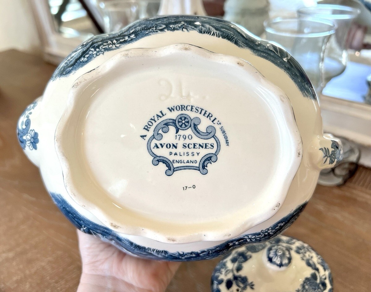 Royal Worcester England Palissy 1790 Avon Scenes Hand Engraved