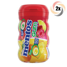 2x Bottles Mentos Pure Fresh Tropical Fruit Lime Chewing Gum  50 Pieces Each