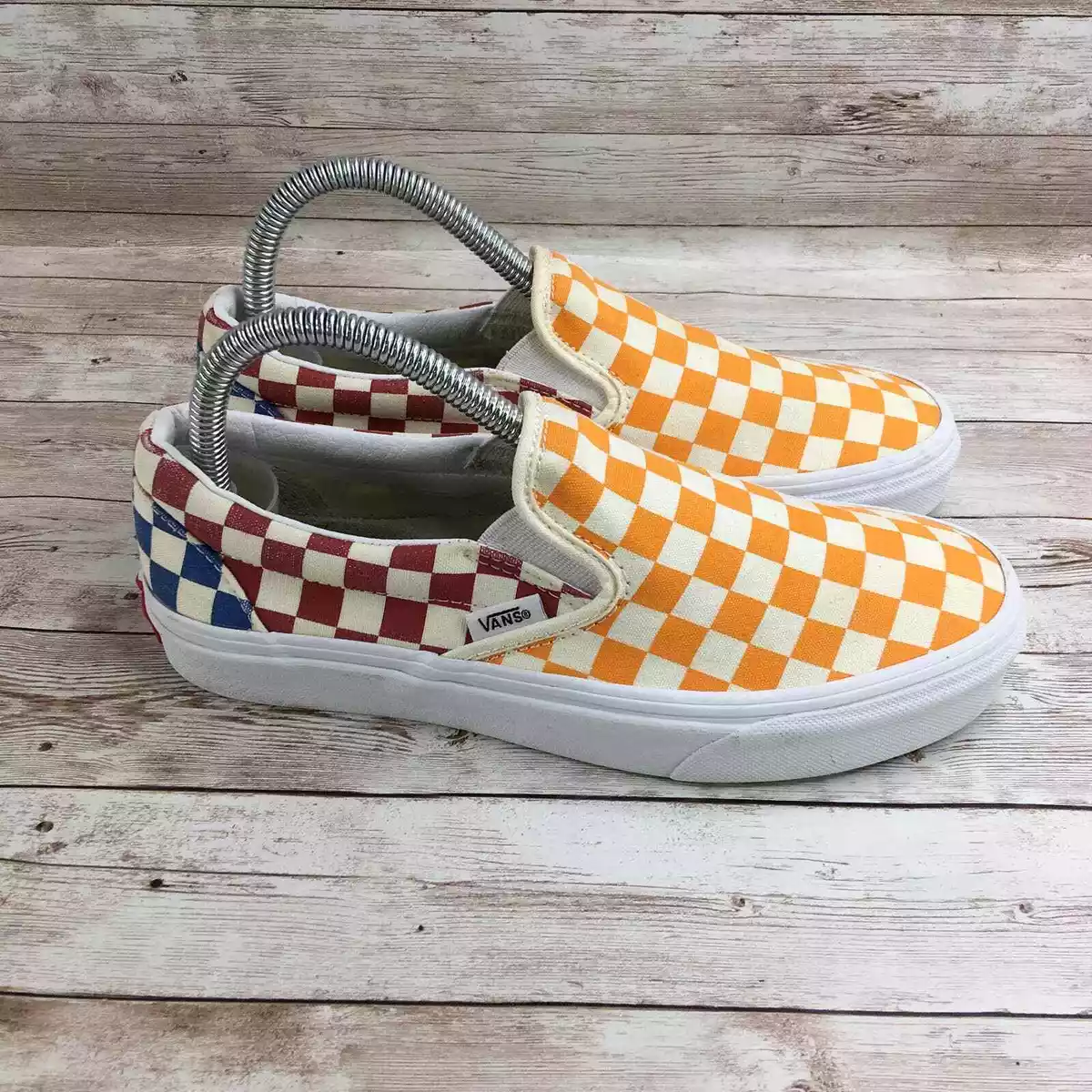 Yellow and hotsell red checkered vans