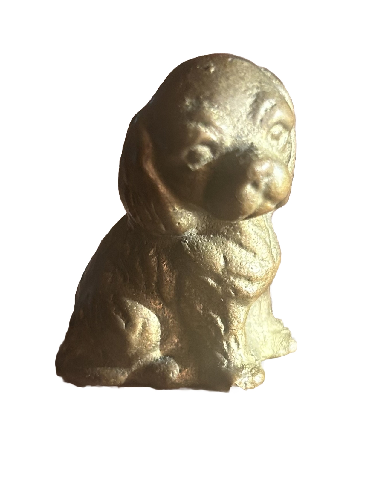 Vtg Miniature Solid Brass Cocker Spaniel Figure Puppy Dog Figurine.1.75”H.4.5 oz