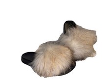 Faux Fur Slides Fuzzy Fluffy Slippers Flat Soft Sandals Open Toe - US Seller