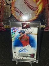 2023 Topps Pristine Oscar Gonzalez Encased Auto Blue Refractor Guardians RC /75