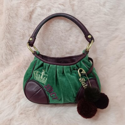 Juicy Couture Bag Purse Pom Pom Safety Pin Charm Authentic