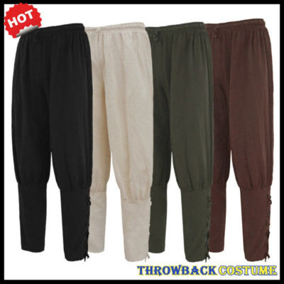 Men's Medieval Renaissance Pirate Pants Viking Gothic Cosplay Halloween Costume
