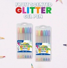 2 Pack Bazic 6 Fruit Scented Glitter Color Gel Pen