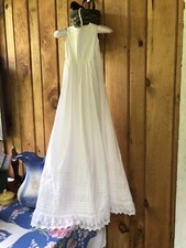 Vintage 1800's Victorian Baby fine Cotton Lace Gown/Dress Lovely Heirloom L 37  