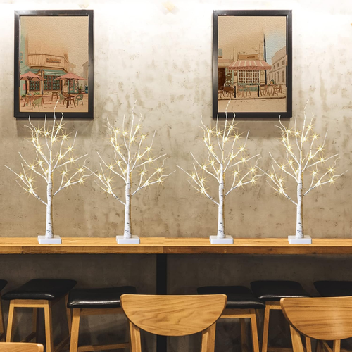 Easter Decorations for Home, 2FT Easter Tree with LED Lights, Warm White Lights,