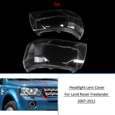Headlight Headlamp Clear Lens Cover Pair For 2007-2012 Land Rover Freelander 2
