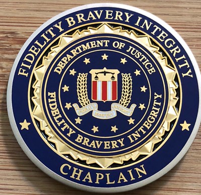 FBI Chaplain - ST Michaels - Blue Enamel version SUPER RARE Challenge coin