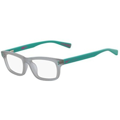 New KIDS NIKE 5535 050 Wolf Grey & Aurora Green Eyeglasses 45mm with NIKE Case