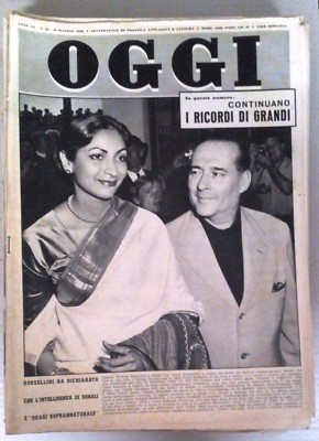 MAGAZINE TODAY OF 21 MAY 1959-ROBERTO ROSSELLINI AND SONALI DAS GUPTA-