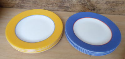 6 ASSIETTES CREUSES arcopal en opaline blanche décorée modèle ASTER 6 ASSIETTES CREUSES arcopal en opaline blanche décorée modèle ASTER