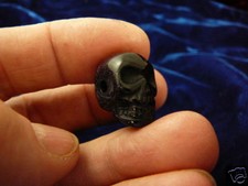#HH-15  HUMAN SKULL side drilled jewelry Blue Goldstone bead PENDANT