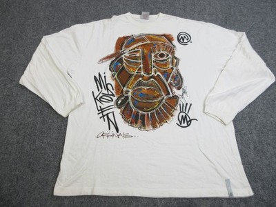 Miskeen Originals Hand Painted Shirt Mens 2XL White Graphic