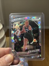 2025 Panini Prizm Wnba A'ja Wilson Cracked Ice Prizm #76 Las Vegas Aces