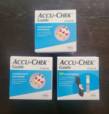 3 x 50 Accu Chek Guide Blutzucker Teststreifen neu MHD 10/2027