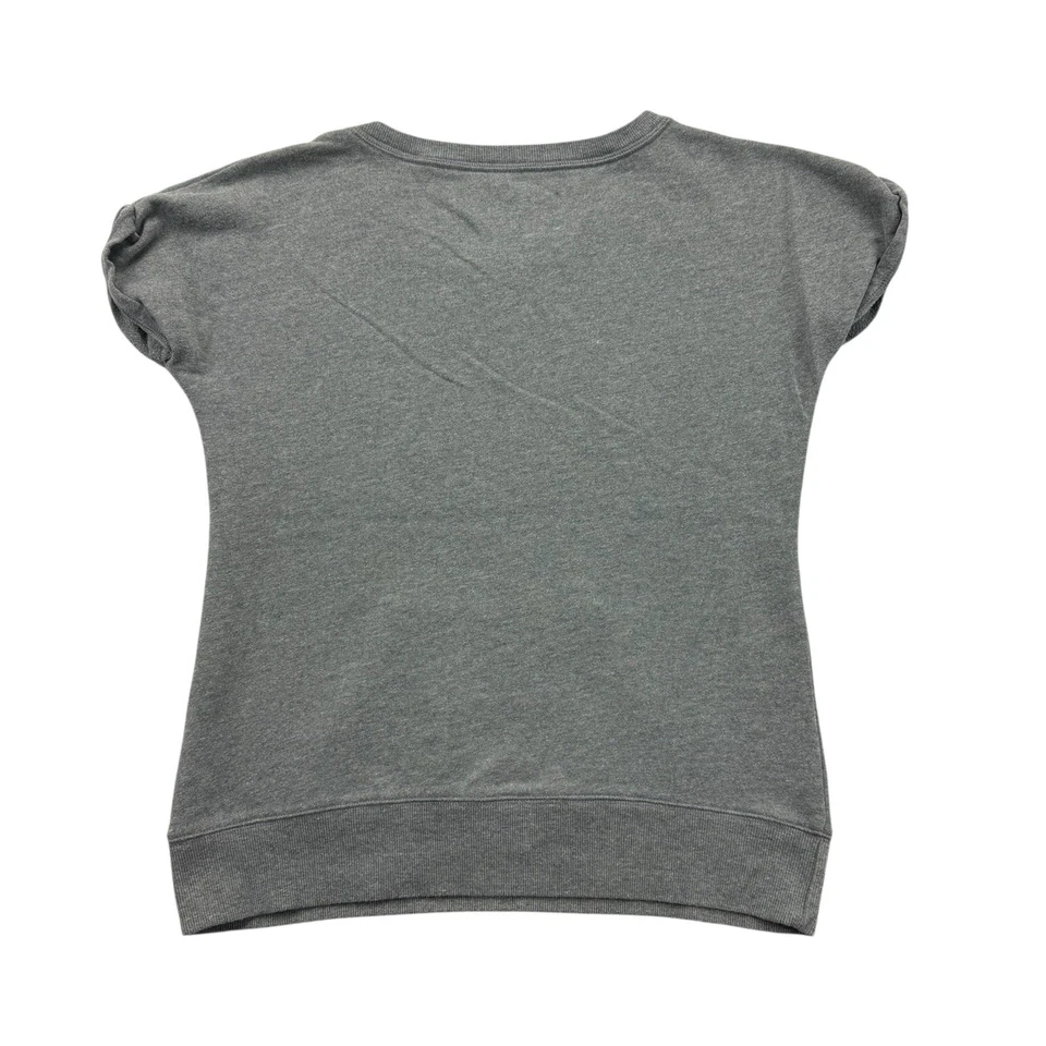 Made for Life Sweatshirt Womens Medium M Gray Pink Short Sleeve Pullover - Image 2 of 4