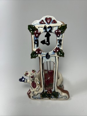 Heather Goldmine Blue Sky Clayworks Hickory Dickory Dock Christmas Candle Holder