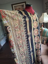 Outstanding J. Peterman Women's Cotton Print Kaftan Maxi OSFM Green Red Black