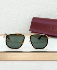 Gucci GG2073S Sunglasses 51-19-145 Tortoise Gold Frame Green Lens