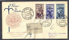 1951 FDC ITALIA TRIESTE ZONA A FIERA DI TRIESTE RACCOMANDATA SU VENETIA