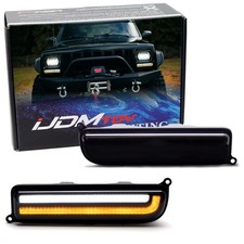 Smoked Lens White Led Drl Amber Front Turn Signal Lights For Jeep Cherokee Xj Smoked Lens White Led Drl Amber Front Turn Signal Lights For Jeep Cherokee Xj