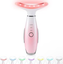 7 Color Neck Face Massager - Facial Massager Tool for Skin Care at Home, Pink