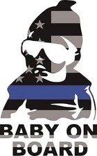 2-Piece Baby on Board Car Decal, 5 Inch Flag Design Bumper Sti Color: Blueline